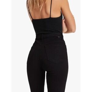 Mother Denim High Waisted Skinny Jeans Black Womens Premium Stretch Pants